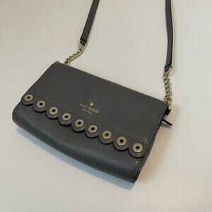 Kate Spade Gray Leather Paloma Road Crossbody Bag Purse